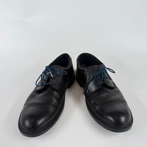 ECCO Mens Black Leather Oxford Dress Shoes Size 44 (US 10-10.5) Made in Portugal